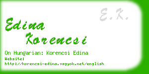 edina korencsi business card